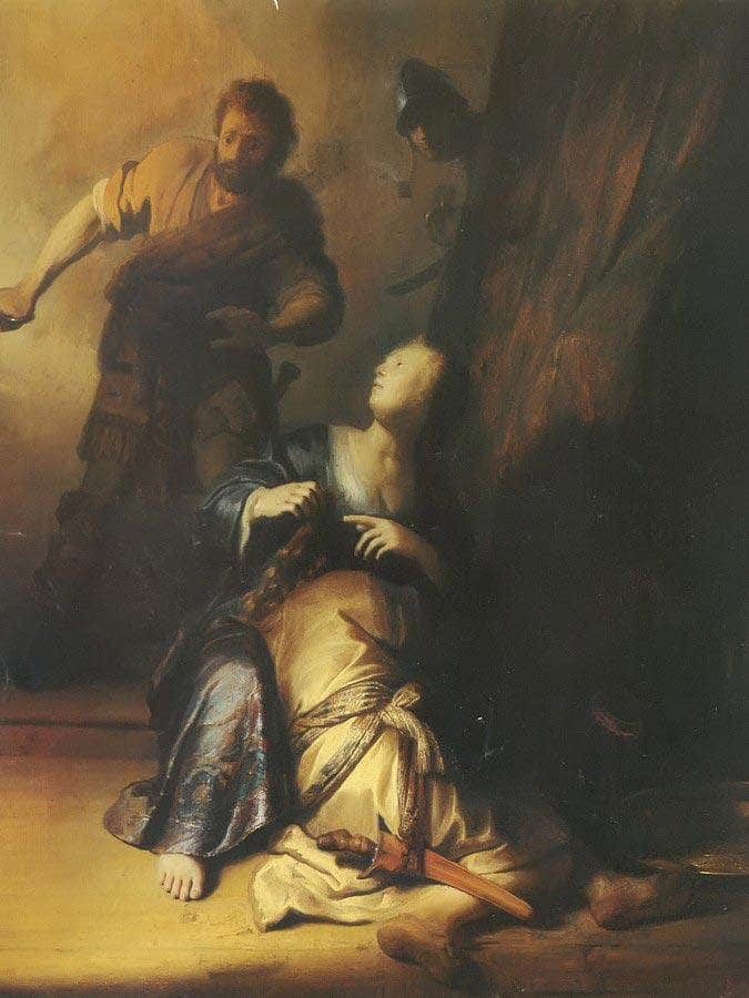 Samson Betrayed By Delilah By Rembrandt Fine Art Print