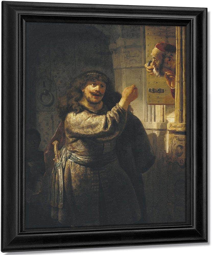 Samson Threatening His Father In Law By Rembrandt Fine Art Print