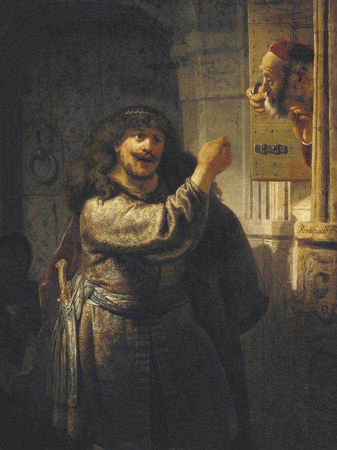 Samson Threatening His Father In Law By Rembrandt Fine Art Print