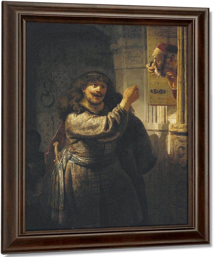 Samson Threatening His Father In Law By Rembrandt Fine Art Print