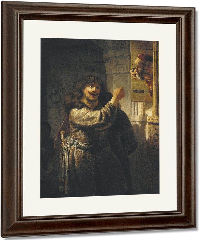 Samson Threatening His Father In Law By Rembrandt Fine Art Print