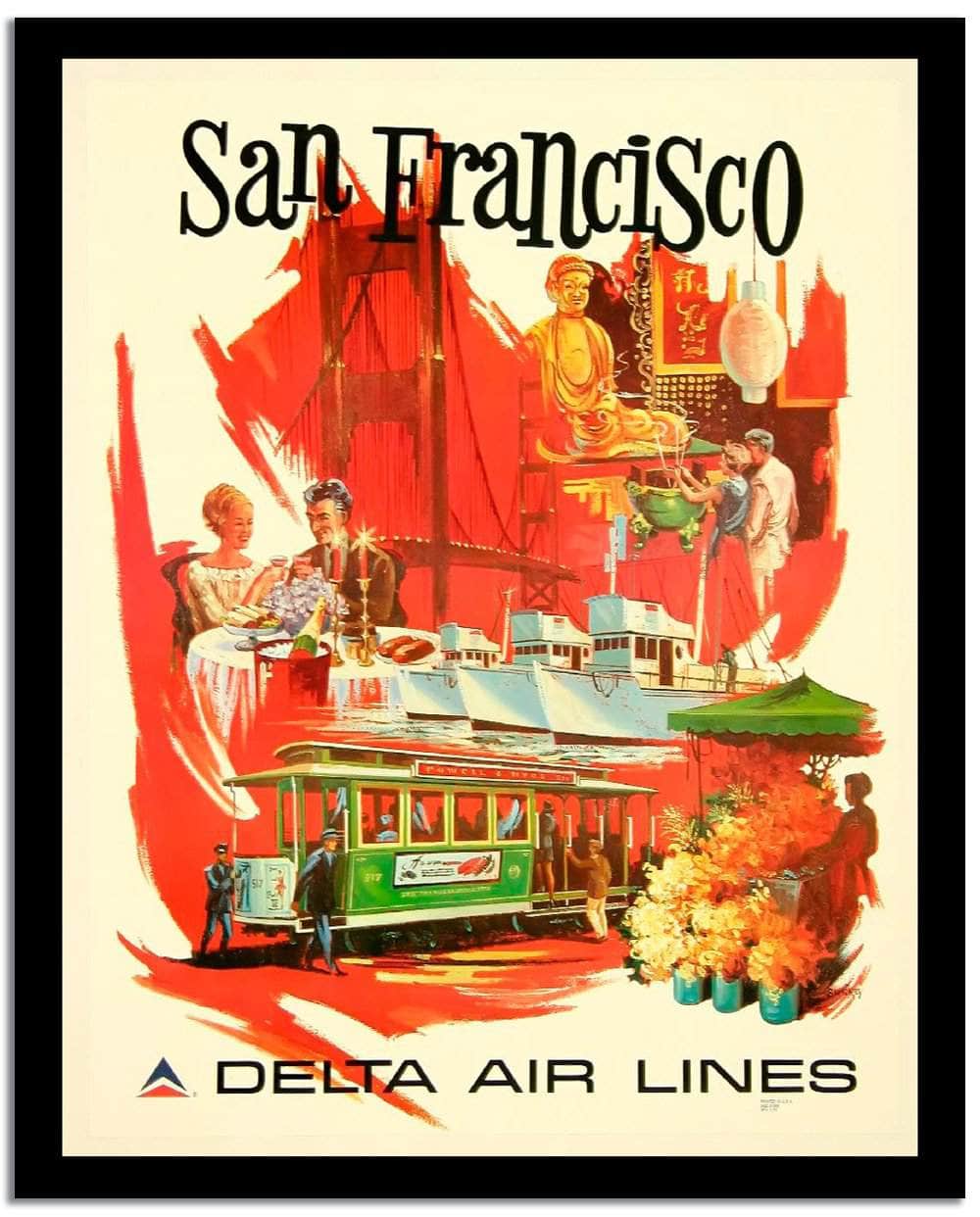 San Francisco  Vintage Postera Fine Art Print