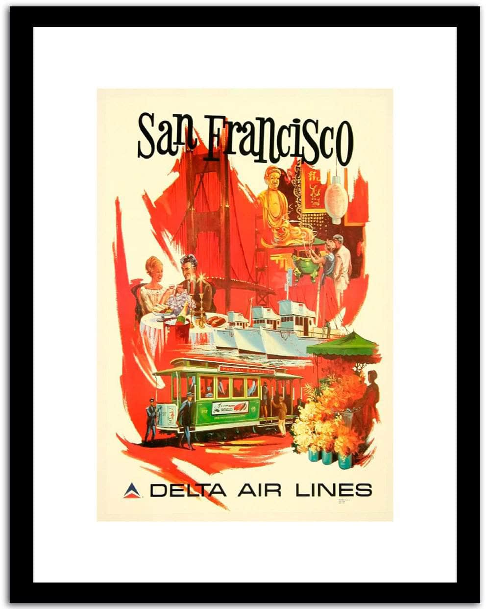 San Francisco  Vintage Postera Fine Art Print