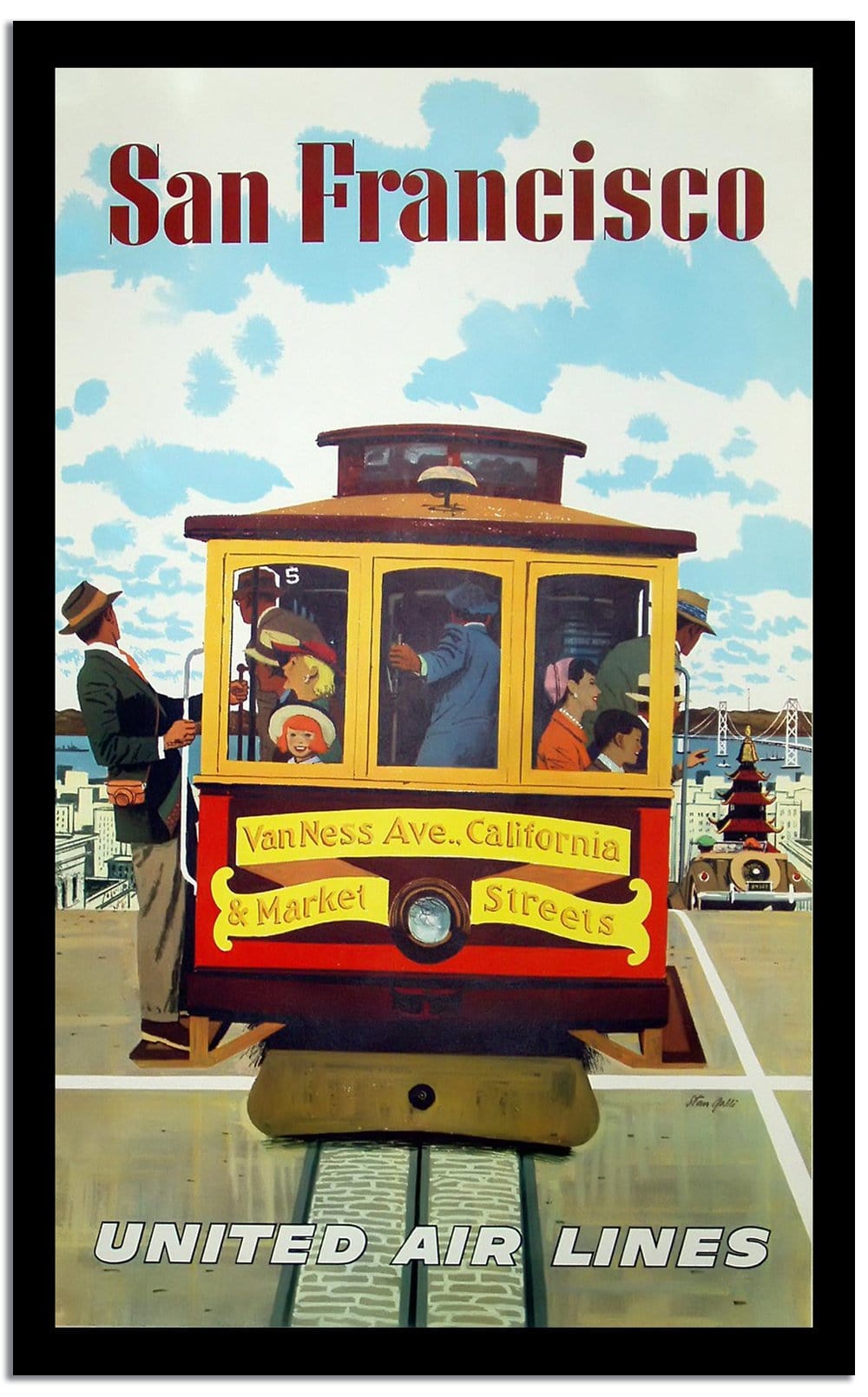 San Francisco  Vintage Posterd Fine Art Print