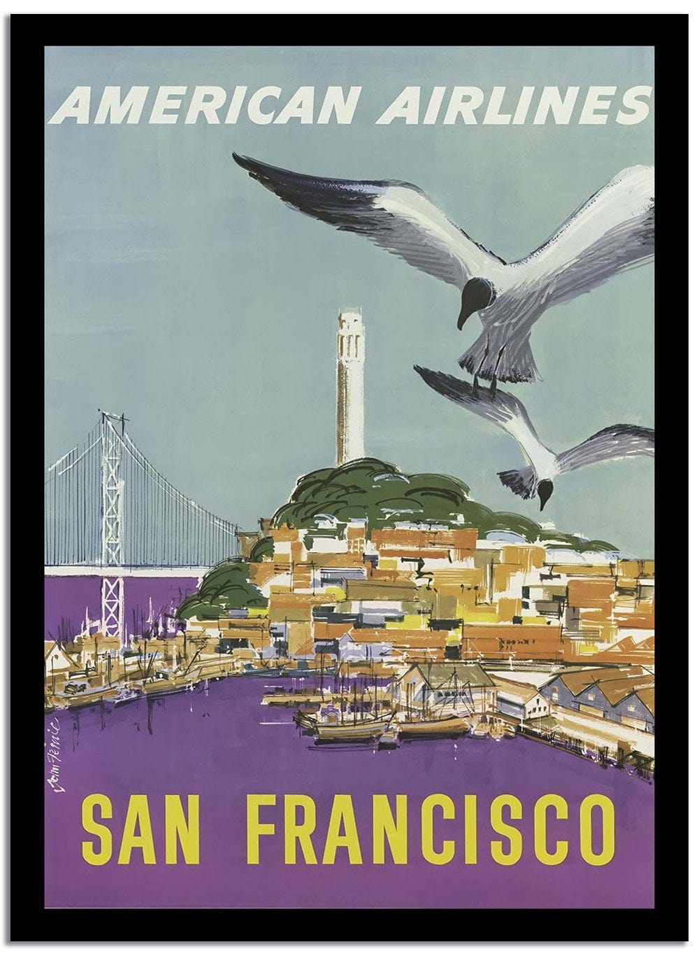 San Francisco  Vintage Postere Fine Art Print