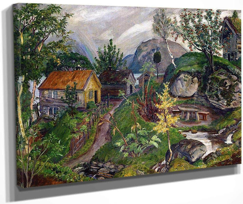 Sandalstrand With Rainbow By Nicolai Astrup Fine Art Print