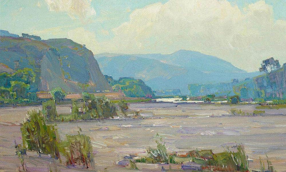 Santa Anita Canyon Wash Alternatively Titled Valley Wash In Spring By William Wendt Fine Art Print