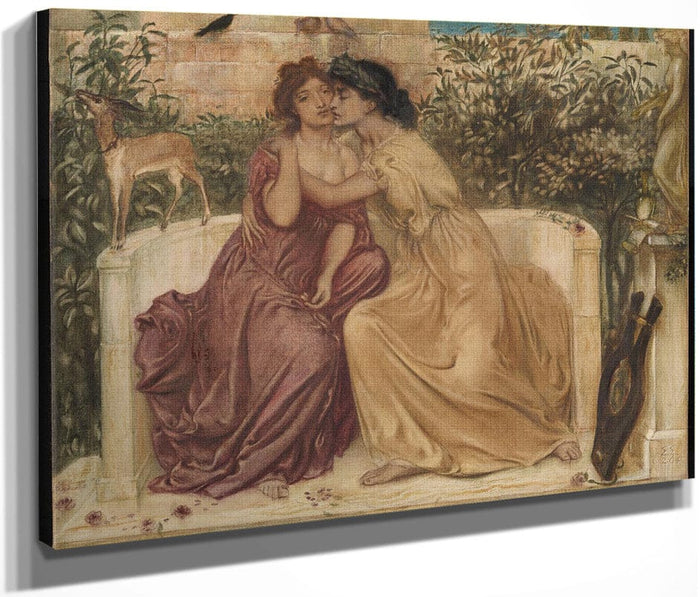 Sappho And Erinna In A Garden At Mytilene 1864 By Simeon Solomon Fine Art Print