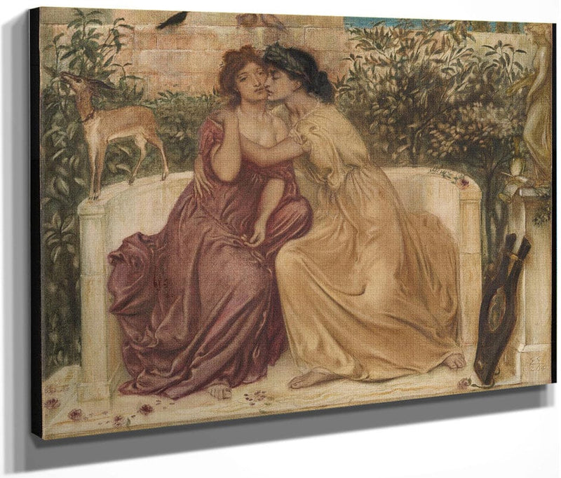 Sappho And Erinna In A Garden At Mytilene 1864 By Simeon Solomon Fine Art Print