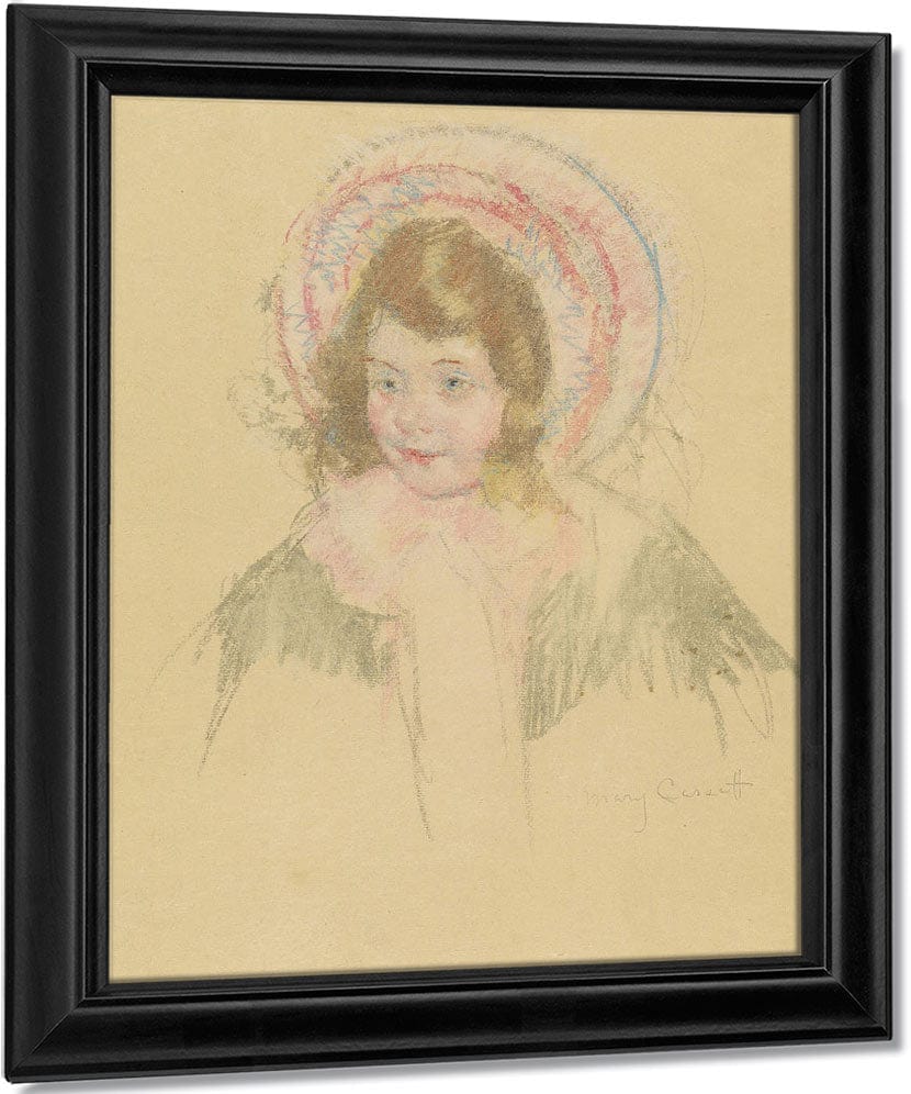 Sara Wearing A Bonnet And Coat By Mary Cassatt Fine Art Print