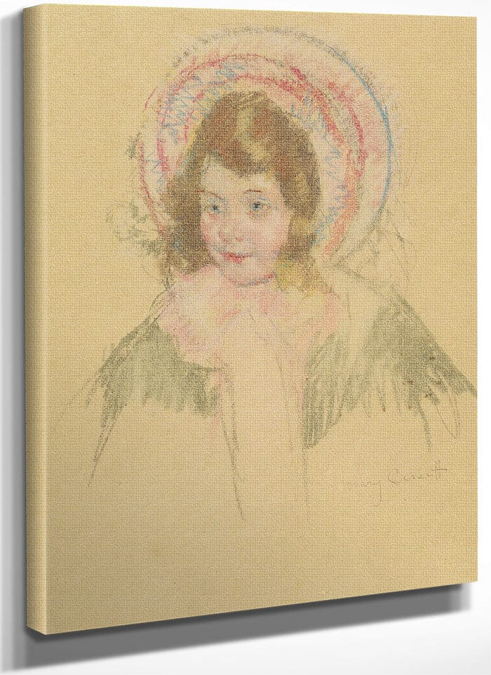 Sara Wearing A Bonnet And Coat By Mary Cassatt Fine Art Print