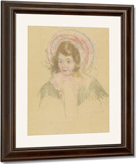 Sara Wearing A Bonnet And Coat By Mary Cassatt Fine Art Print