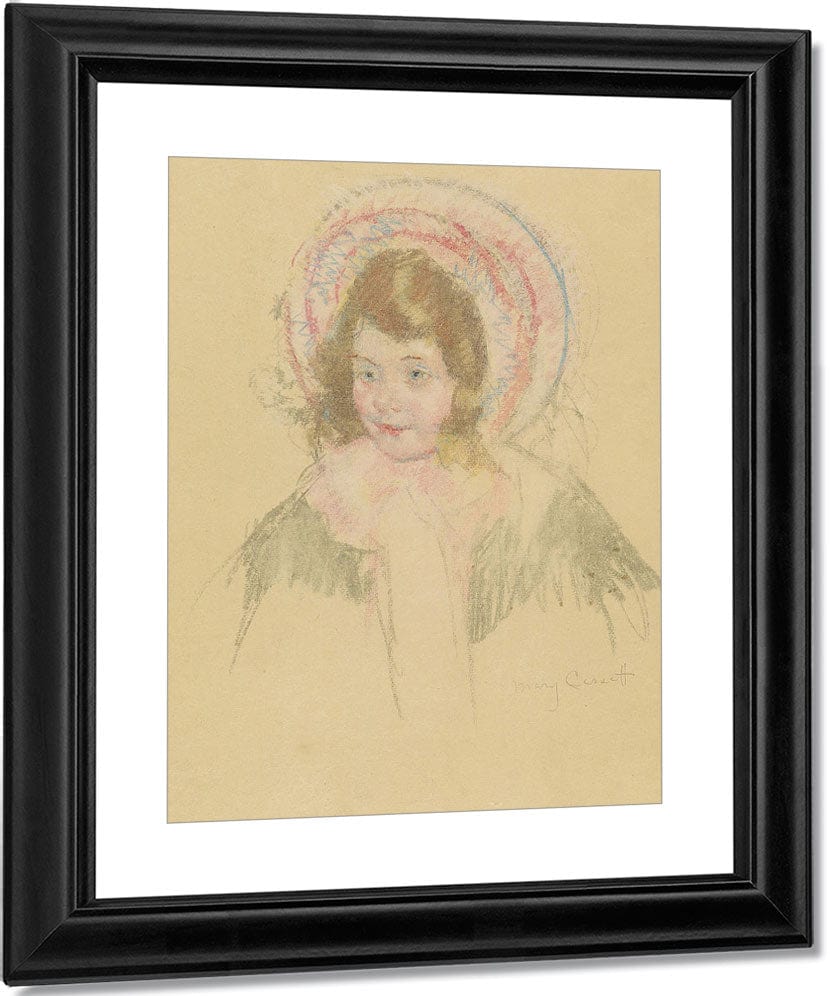 Sara Wearing A Bonnet And Coat By Mary Cassatt Fine Art Print
