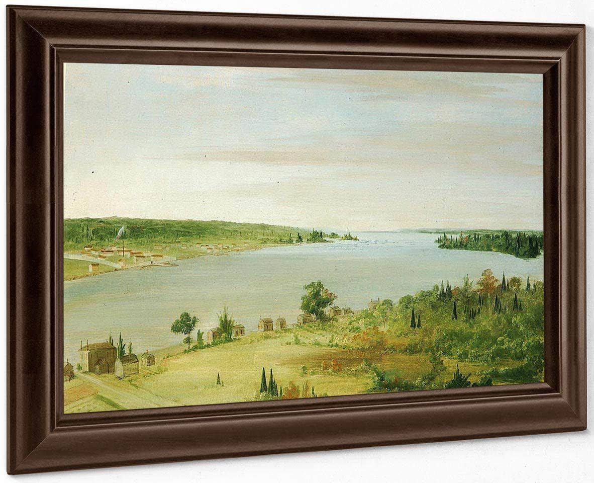 Sault Ste. Marie, Showing The United States Garrison In The Distance By George Catlin Fine Art Print