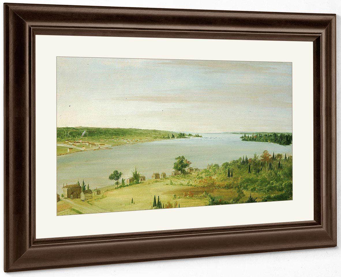 Sault Ste. Marie, Showing The United States Garrison In The Distance By George Catlin Fine Art Print