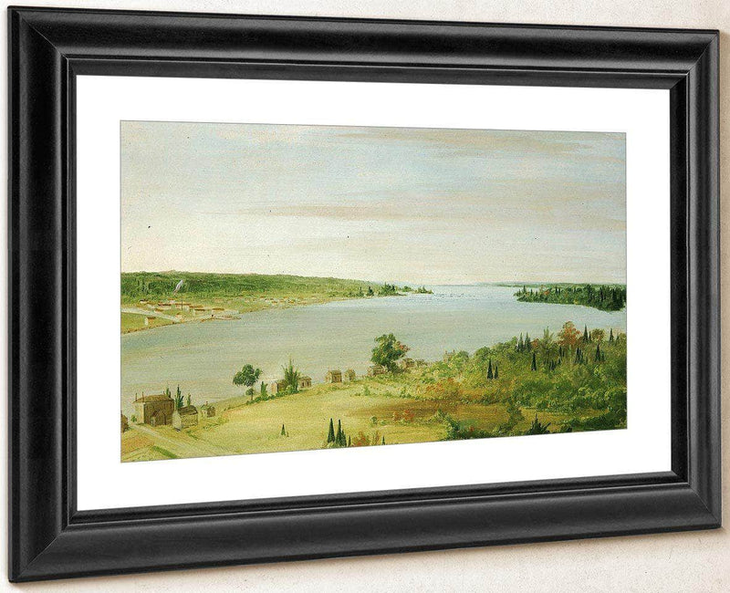 Sault Ste. Marie, Showing The United States Garrison In The Distance By George Catlin Fine Art Print