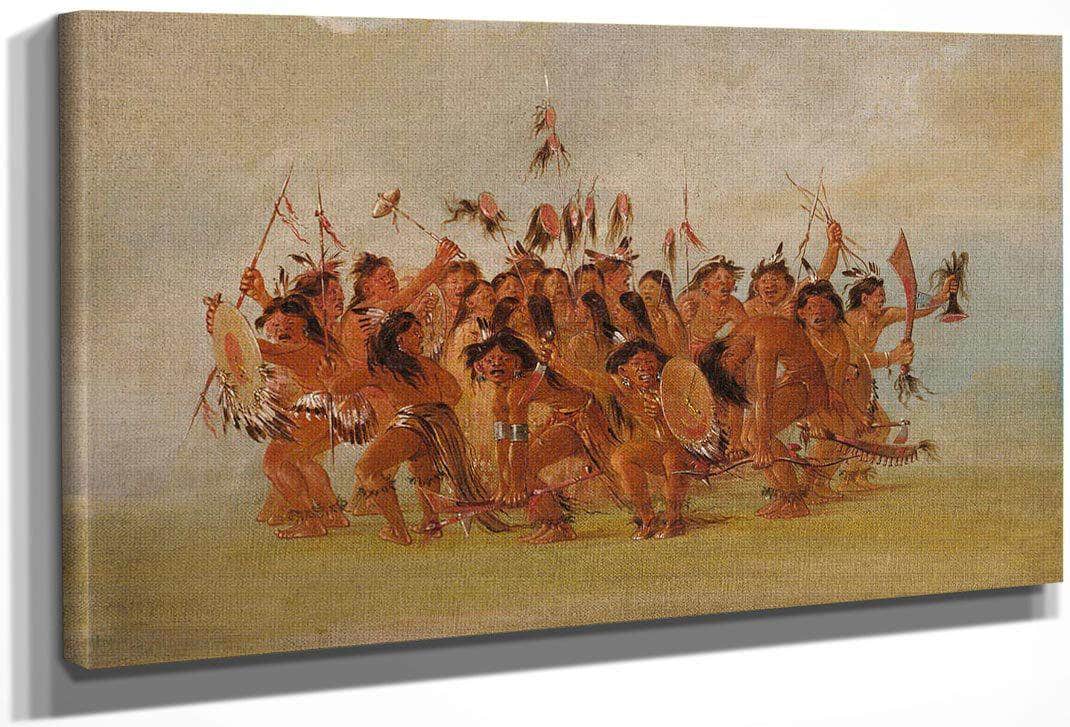 Scalp Dance, Mouth Of The Teton River By George Catlin Fine Art Print
