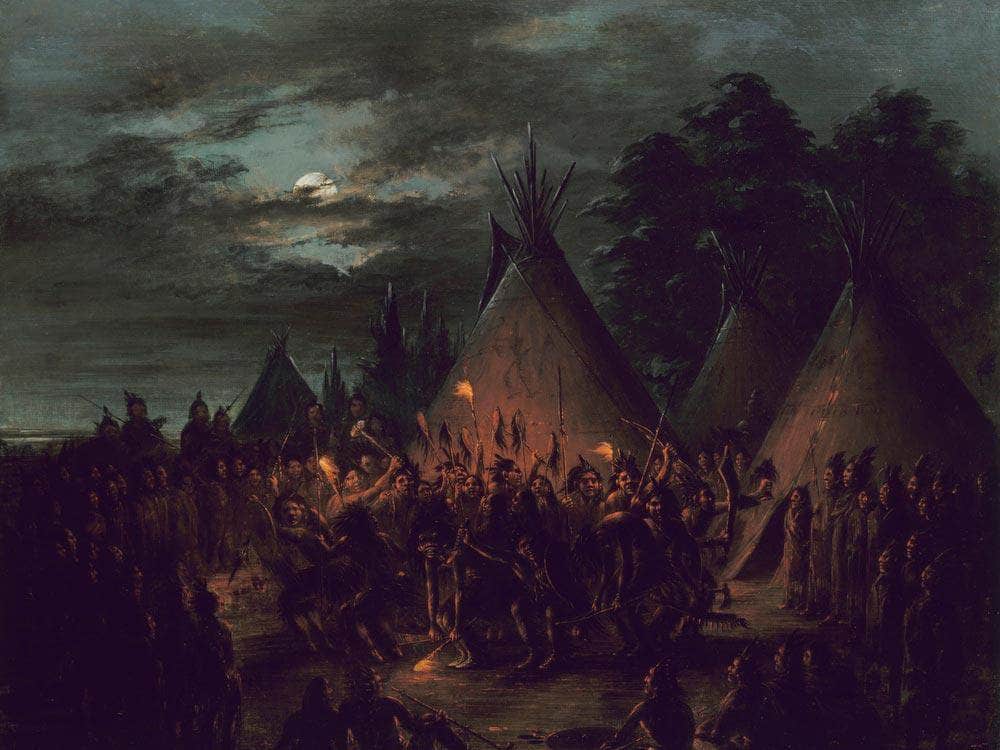 Scalp Dance, Sioux By George Catlin Fine Art Print