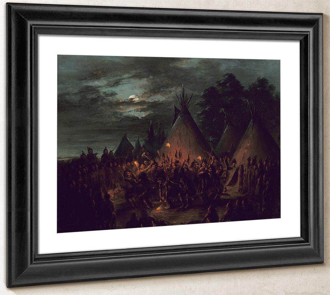 Scalp Dance, Sioux By George Catlin Fine Art Print