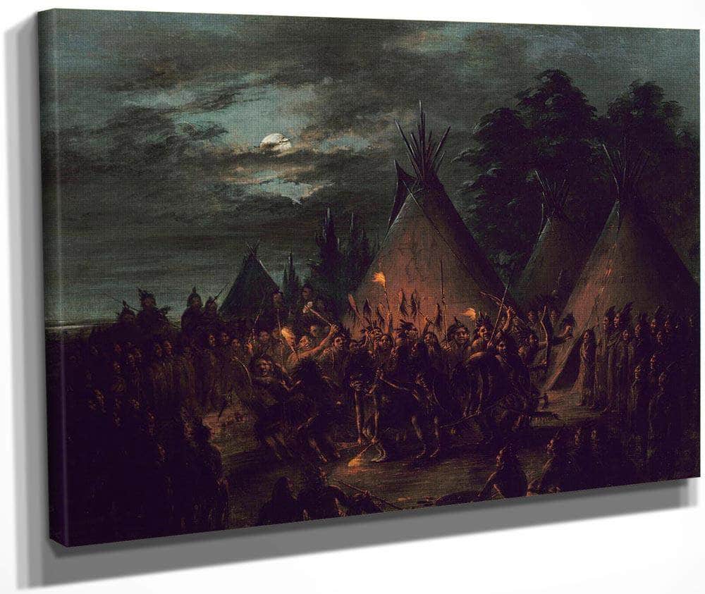 Scalp Dance, Sioux By George Catlin Fine Art Print