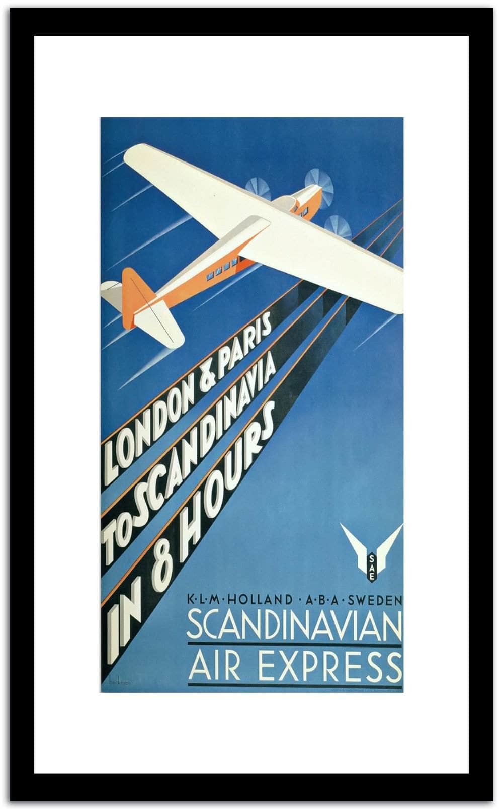 Scandinavian Air Express  Vintage Poster Fine Art Print