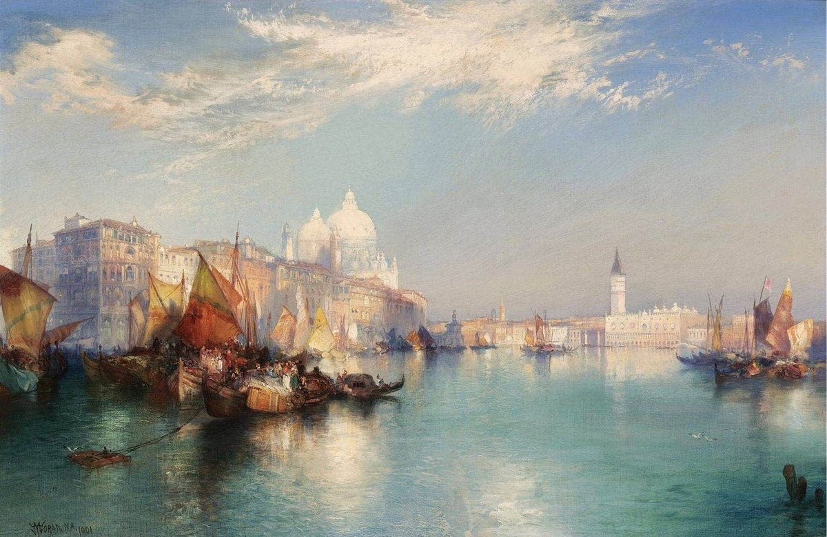 Scene Of Venice Painting Thomas Moran Canvas Art Fine Art Print