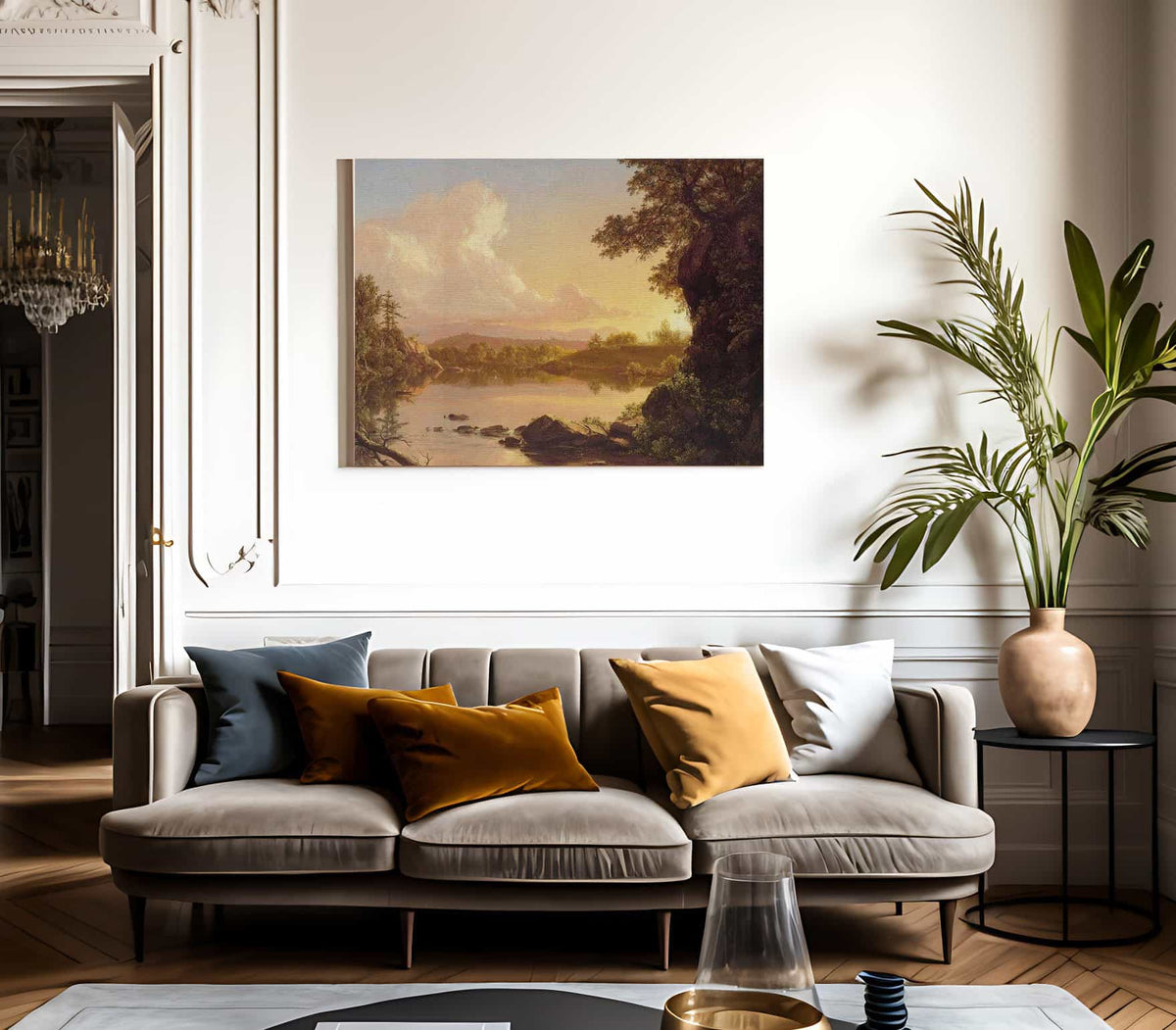 Scene On The Catskill Creek New York By Fredric Edwin Church Fine Art Print