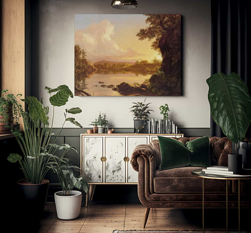 Scene On The Catskill Creek New York By Fredric Edwin Church Fine Art Print