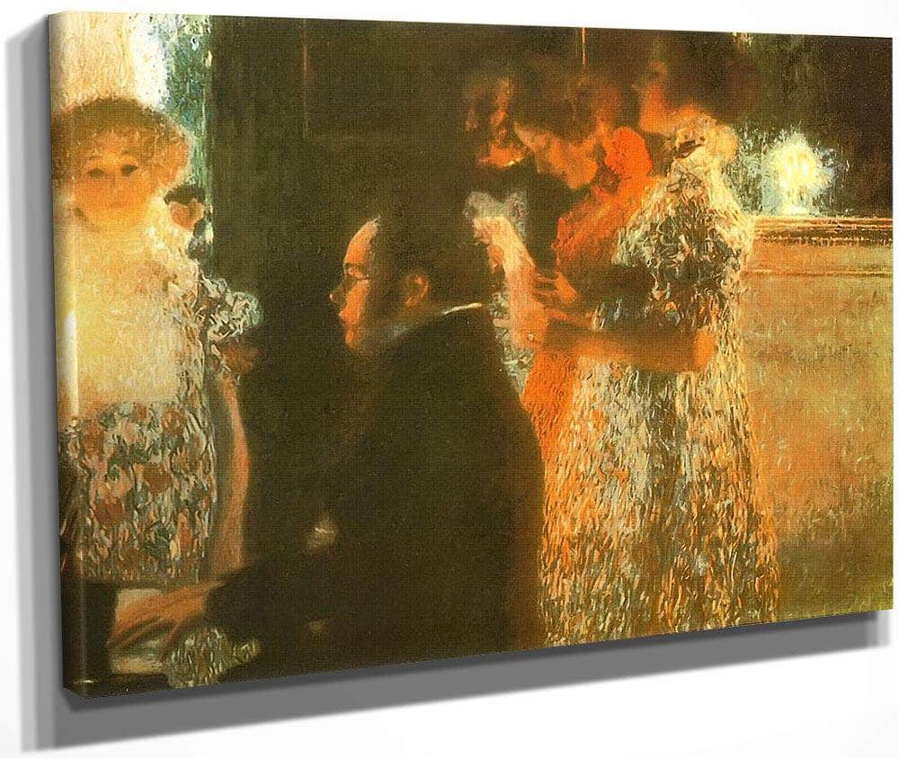 Schubert At Piano By Gustav Klimt Fine Art Print
