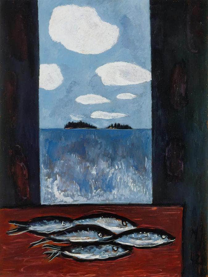 Sea Window Tinker Mackerel By Marsden Hartley Fine Art Print