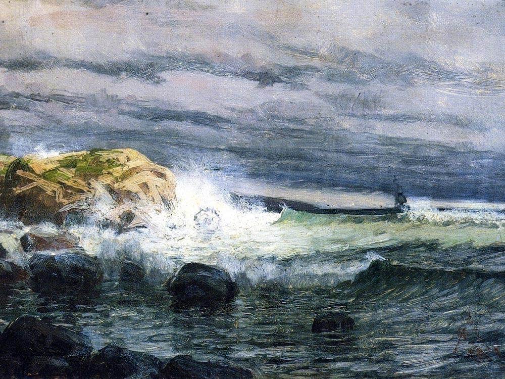 Seascape Jetty1 By Henry Ossawa Tanner Fine Art Print