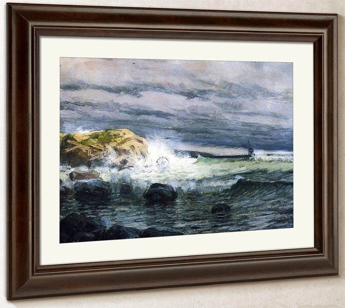 Seascape Jetty1 By Henry Ossawa Tanner Fine Art Print