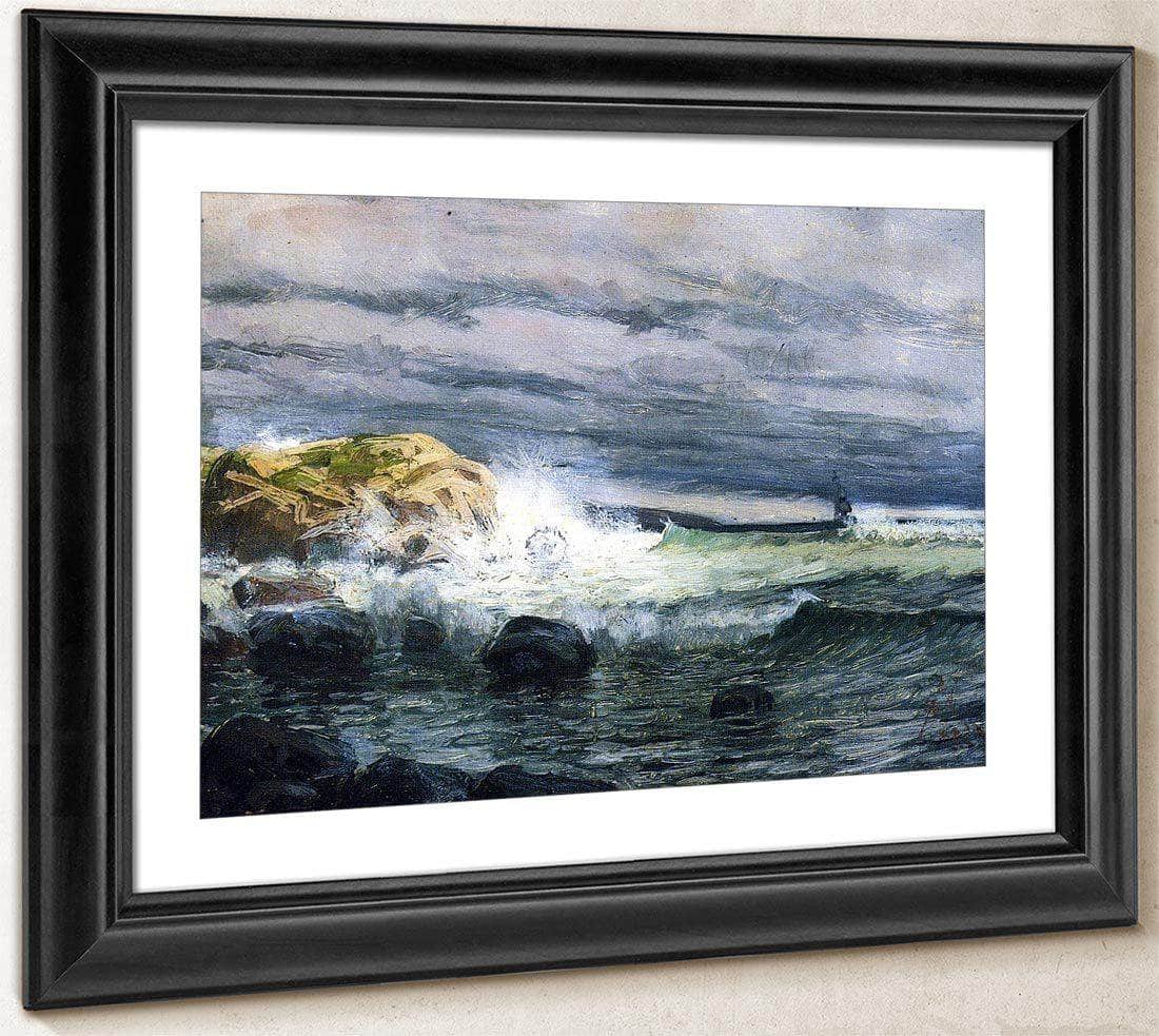 Seascape Jetty1 By Henry Ossawa Tanner Fine Art Print