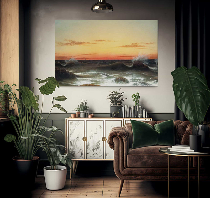 Seascape Sunset By Martin Johnson Heade Fine Art Print