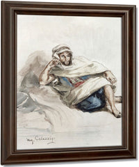 Seated Arab (W C On Paper) By Ferdinand Victor Eugene Delacroix Fine Art Print