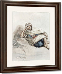 Seated Arab (W C On Paper) By Ferdinand Victor Eugene Delacroix Fine Art Print