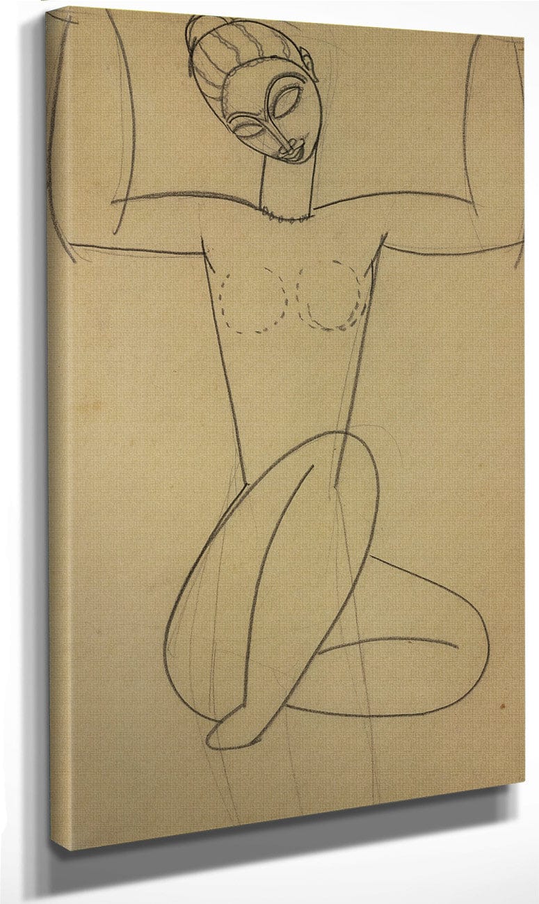 Seated Caryatid By Amedeo Modigliani Fine Art Print