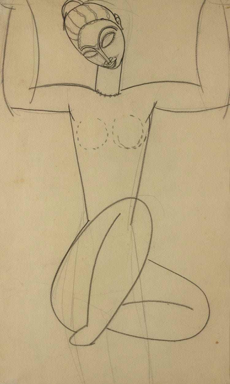 Seated Caryatid By Amedeo Modigliani Fine Art Print