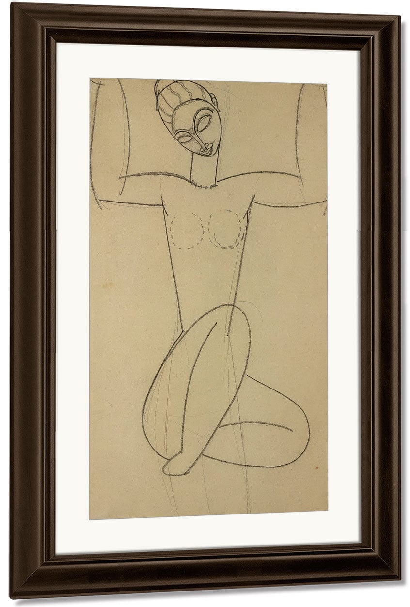 Seated Caryatid By Amedeo Modigliani Fine Art Print