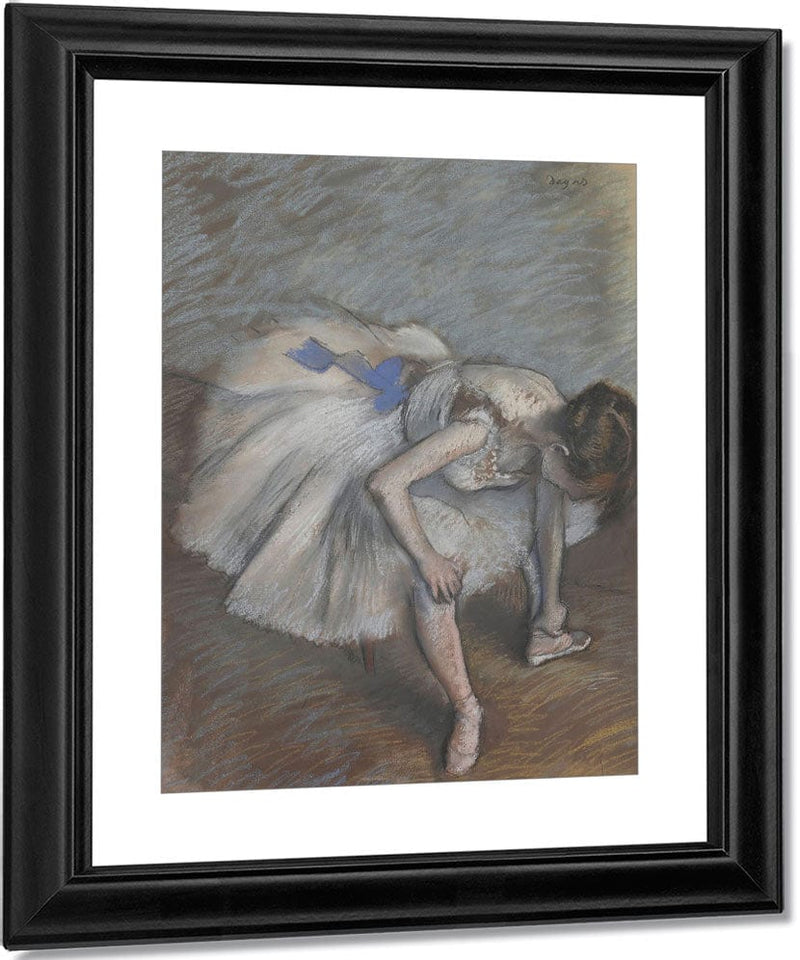 Seated Dancer Leaning Forward, Massaging Her Left Foot By Edgar Degas Fine Art Print