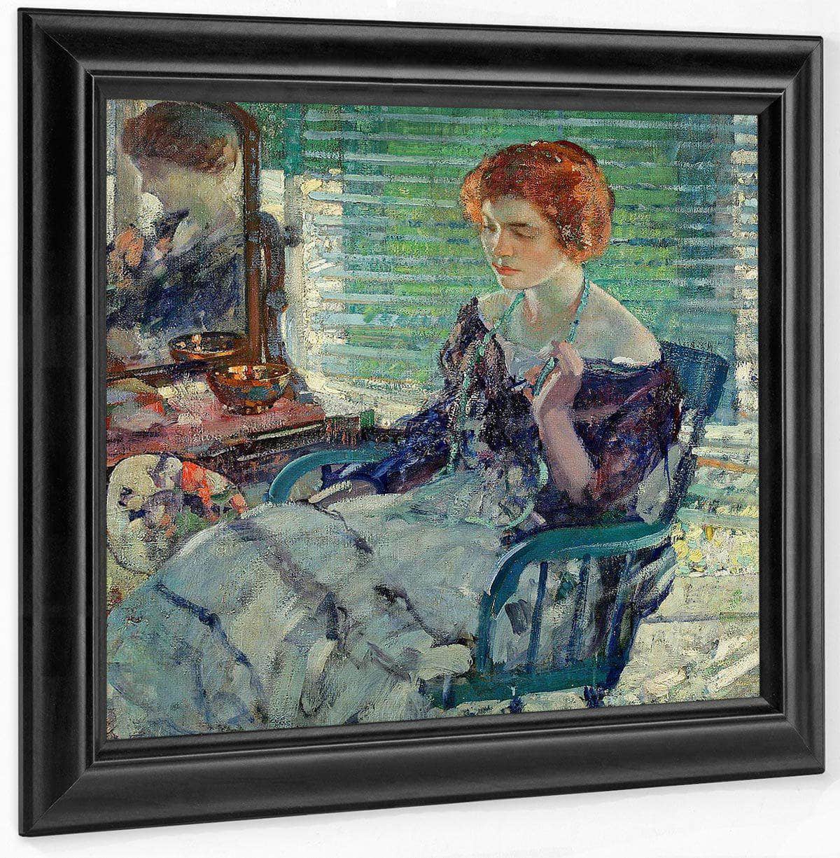 Seated Lady With Red Hair By Richard Edward Miller Fine Art Print
