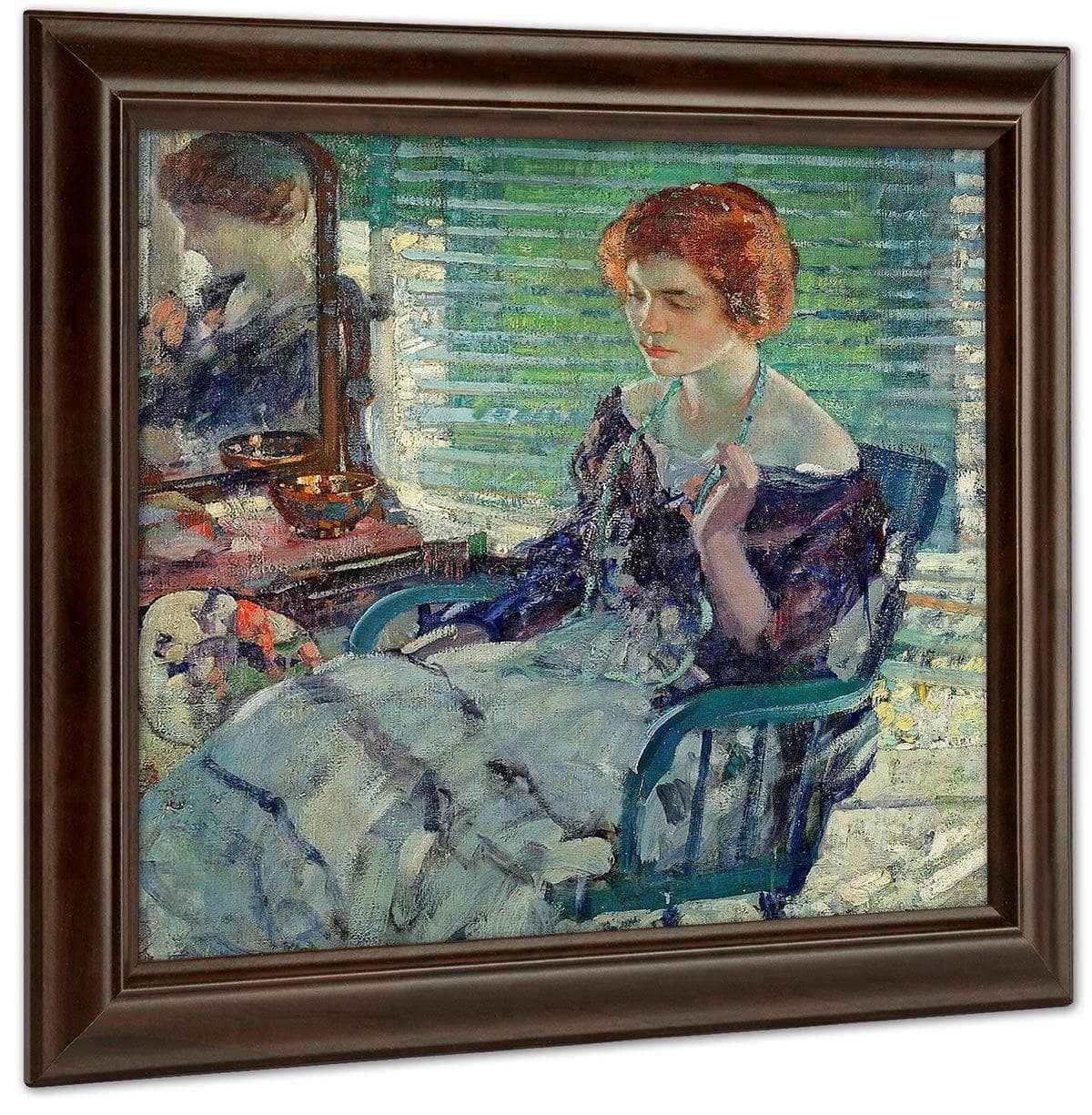 Seated Lady With Red Hair By Richard Edward Miller Fine Art Print