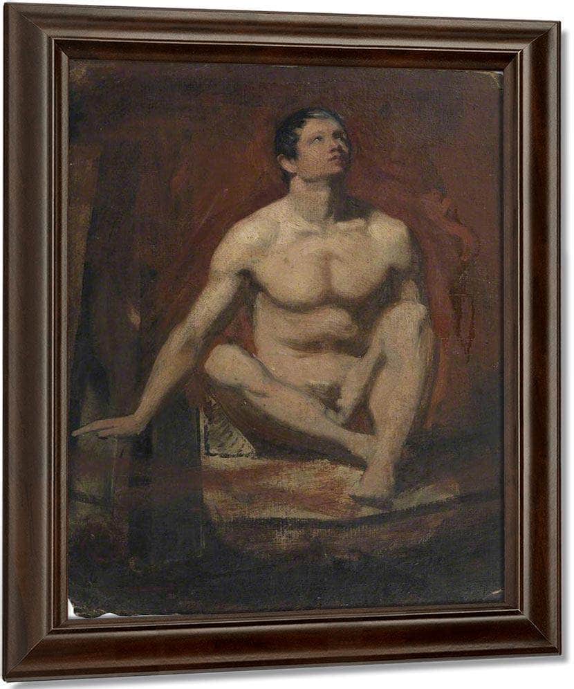 Seated Male Nude, Frontal View By William Etty Fine Art Print