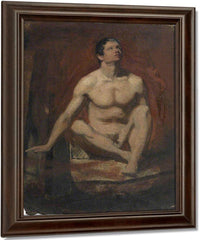 Seated Male Nude, Frontal View By William Etty Fine Art Print