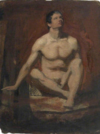 Seated Male Nude, Frontal View By William Etty Fine Art Print
