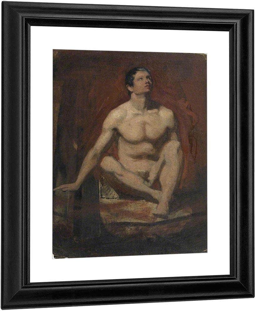 Seated Male Nude, Frontal View By William Etty Fine Art Print