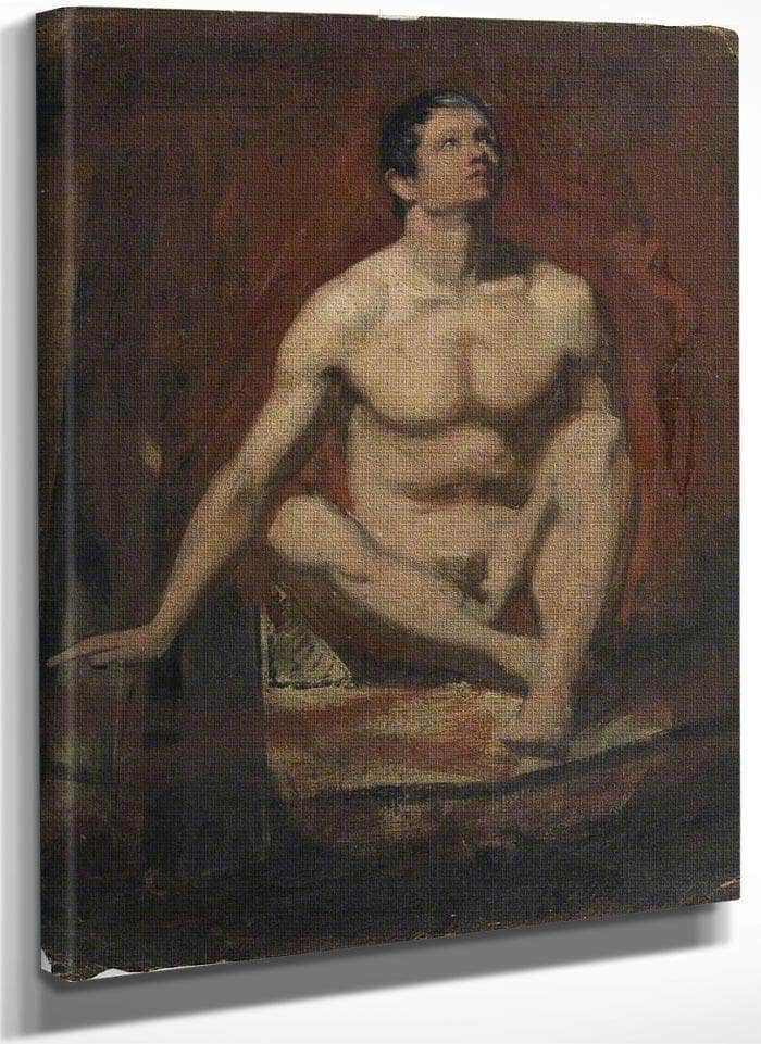 Seated Male Nude, Frontal View By William Etty Fine Art Print
