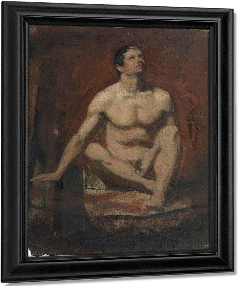 Seated Male Nude, Frontal View By William Etty Fine Art Print