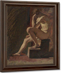 Seated Male Nude, Head Resting Against Hand, Left Foot Resting On Block By William Etty Fine Art Print