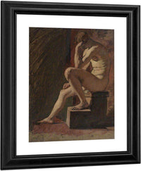 Seated Male Nude, Head Resting Against Hand, Left Foot Resting On Block By William Etty Fine Art Print